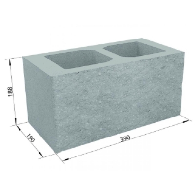 Блок стеновой СКЦ-1Л бетонный серый