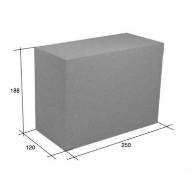 Перегородочный полнотелый бетонный блок СКЦ-25Л плотность 2200