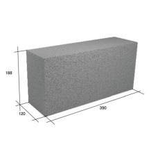 Перегородочный полнотелый бетонный блок СКЦ-39Л плотность 2080