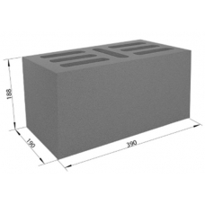 Блок стеновой семищелевой керамзитобетонный легкий СКЦ-1РГ плотность 860 (40x20x20)