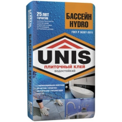 Клей для укладки плитки в резервуарах с водой Бассейн Hydro UNIS (Юнис) 