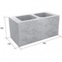 Заборный блок СКЦ-1ДД бетонный серый