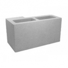 Облицовочный блок СКЦ-14ГЛ бетонный уголовой (серый)