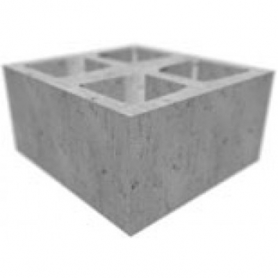 Заборный блок СКЦ-1С бетонный столбовой (серый)